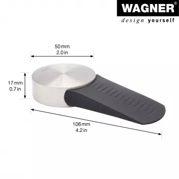 Wagner Design Yourself EH 5116 zarážka dverí, zinok tlakový odliatok s gumeným nárazníkom, Ø 50 mm, matný nikel 15511611