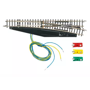 Märklin 8563 elektrická pravá výhybka, koľaj Z, Mini-Club, čierna/žltá