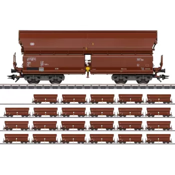 Märklin 000730 H0 24-dielna súprava vagónov s posuvnou strechou Tals 968 DB epocha IV AC