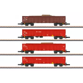 Märklin 82542 Z koľaj 4-dielna súprava vagónov s vysokým okrajom - vlak šrotu DB AG, epocha V