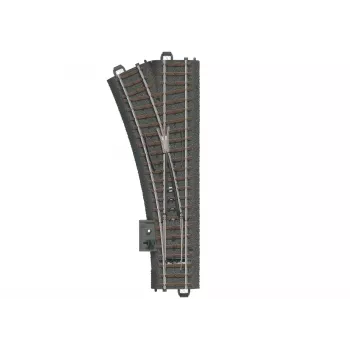 Märklin H0 C-Gleis ľavá výhybka 188,3 mm s integrovaným lôžkom, 24,3° 24611
