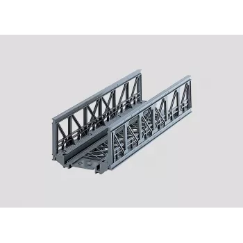 Märklin 07262 mrežový most pre HO modelové železnice – sivá plastová stavebnica pre jednokoľajový most, dĺžka 360 mm