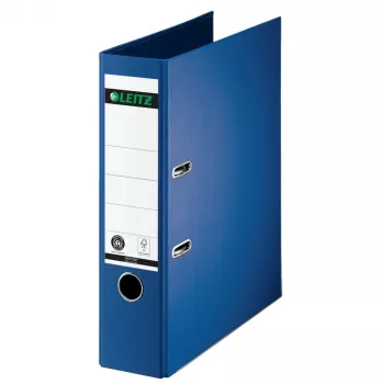 LEITZ zakladač, 180°, A4, 80 mm, modrý, pevný kartónový kryt s farebným papierovým poťahom, kapacita 600 listov, 1 kus (1007-00-68)