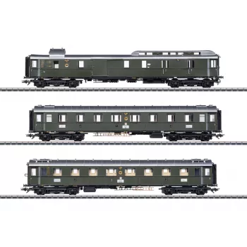 Märklin 42490 H0 Súprava 3 osobných vozňov rýchlika PwPost4ü-28 spoločnosti DRG