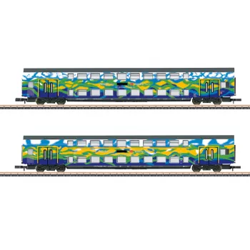 Märklin 87306 Z súprava dvojposchodových vozňov Touristik 1 DB AG - 2 dvojposchodové medzivozne