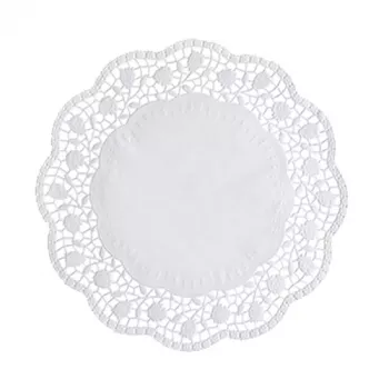 PAPSTAR tortové podložky okrúhle Ø 28 cm, 100 ks, biela čipkovaná vzorka 12268