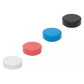 MAULpro Recycling okrúhle magnety, 29 mm x 11 mm, 20-dielny sortiment (biela, červená, modrá, čierna) 6177399