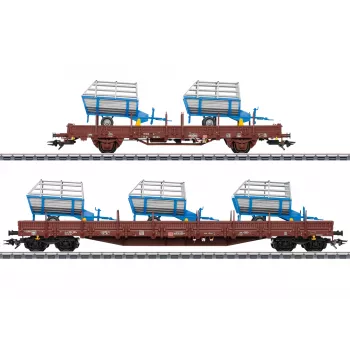 Märklin 46407 DB AG Epoche VI súprava vozňov s klanicami (2 vozne, náklad dreva, H0)