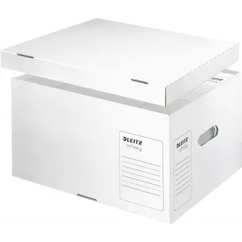 Leitz 61040000 Infinity archívny box, biela, balenie 10 ks, A4/Folio, stohovateľný, recyklovaný kartón