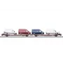 Märklin 47430 H0 dvojica plošinových vozňov Laads 800B spoločnosti Transwaggon GmbH