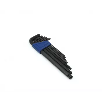 Brüder Mannesmann M 299 7-dielna sada L-tyčových imbusových kľúčov, chróm-vanádiová oceľ, metrické 2,5-10 mm, DIN 911, saténovo chrómované, s plastovým držiakom