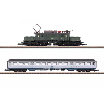 Märklin 81221 Z-Gauge vlaková súprava - 175 rokov Geislinger Steige DB rad 50 parný rušeň s 3 nákladnými vagónmi, koľajou a ovládačom