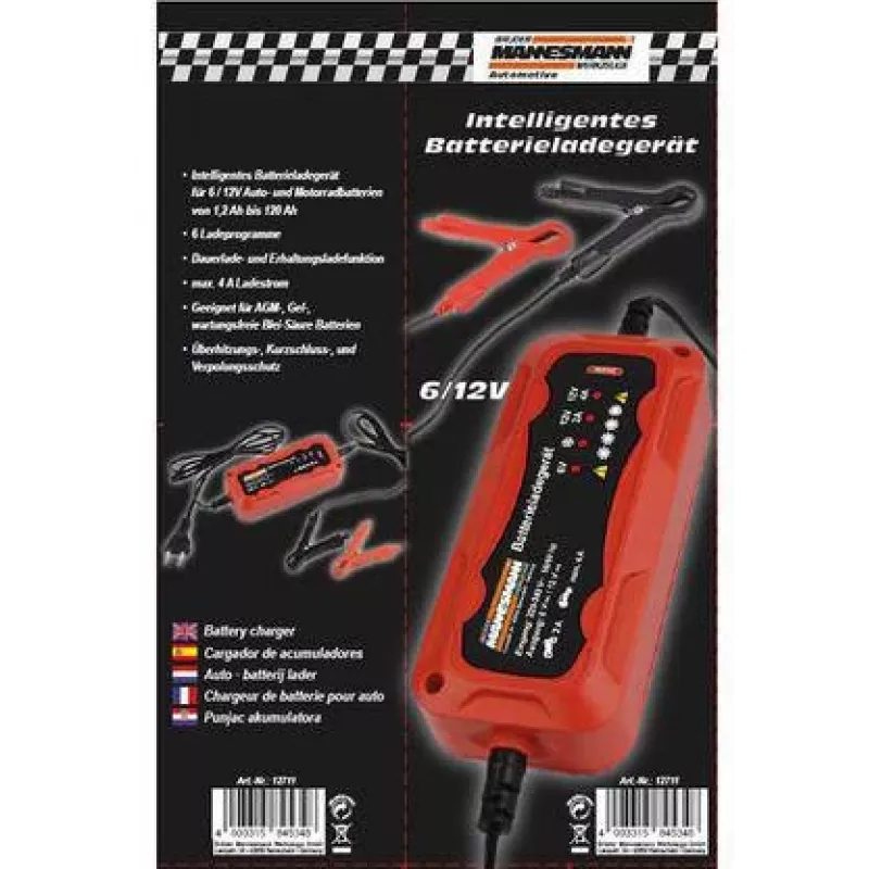 Brüder Mannesmann M12711 automatická nabíjačka autobatérií pre 6V a 12V olovené batérie