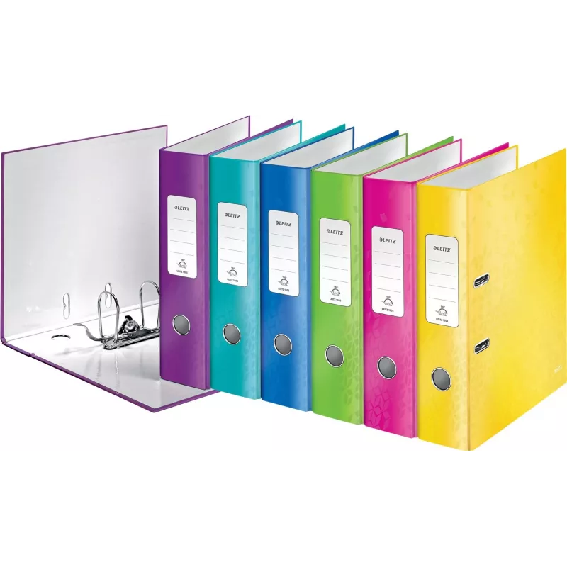 LEITZ WOW 180° zakladač A4 80 mm triedené farby (balenie 10 ks) 1005-10-99