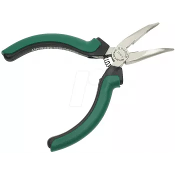 BRÜDER MANNESMANN GREEN LINE elektronické zahnuté špicaté kliešte 125 mm, nástrojová oceľ, zelená/strieborná/čierna M 1070-5