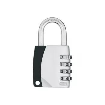 ABUS 155/40 kombinovaný visací zámok 4-miestny nastaviteľný, hliníkové telo, kalené strmeň, strieborný ABVS30890
