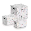 Zeller Dots úložná krabica biela s bodkami 25 x 35 x 20 cm 14475