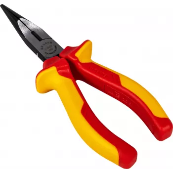 BRÜDER MANNESMANN VDE špicaté kliešte 160 mm, izolované 1000V, dlhé špicaté kliešte na prácu na častiach pod napätím, červená/žltá 10603