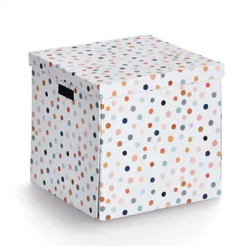 Zeller Dots Biela úložná krabica s bodkami 33,5 x 33 x 32 cm 14476