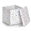 Zeller Dots Biela úložná krabica s bodkami 33,5 x 33 x 32 cm 14476