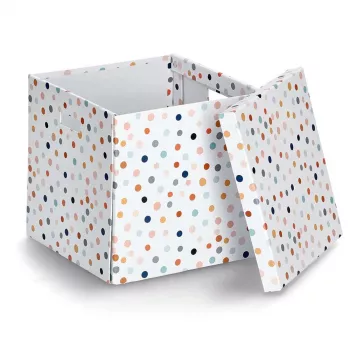 Zeller Dots Biela úložná krabica s bodkami 33,5 x 33 x 32 cm 14476