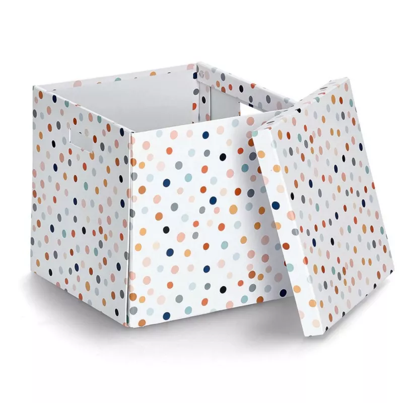 Zeller Dots Biela úložná krabica s bodkami 33,5 x 33 x 32 cm 14476