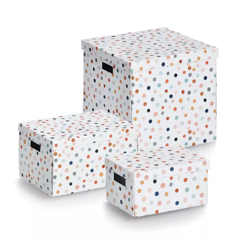 Zeller Dots Biela úložná krabica s bodkami 33,5 x 33 x 32 cm 14476