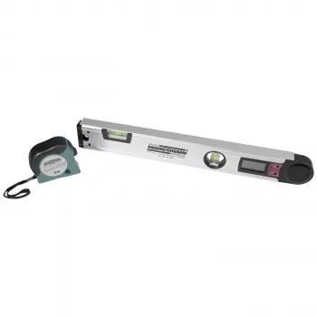 Brüder Mannesmann Digitálny uhlomer s vodováhami, 400 mm, LCD, 0-220°, rozlíšenie 0,1°, hliník (M81230)