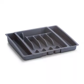 Zeller 24887 priehradka na príbor, plast, sivá