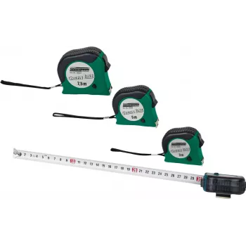 Brüder Mannesmann M80503 5 m meracie pásmo s 19 mm oceľovým pásom, pogumované ABS puzdro, metrické, trieda II