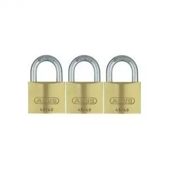ABUS 82 Series mosadzná sada visiacich zámkov, rovnako uzamykateľná, 45 mm telo, 3-balík 11825 8