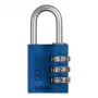 ABUS 145/30 Hliníkový kombinačný zámok, 3-miestny, modrý