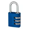 ABUS 145/30 Hliníkový kombinačný zámok, 3-miestny, modrý