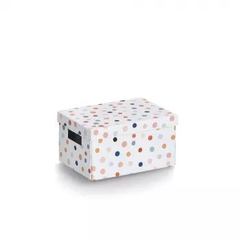 Zeller Dots organizačná krabica biela s bodkami 18,0 cm x 25,0 cm 14474
