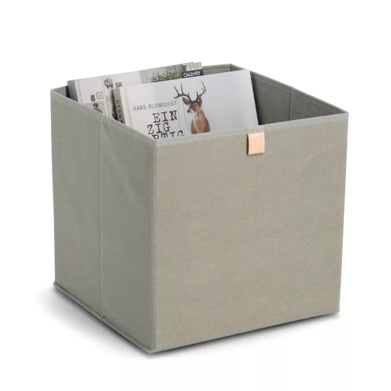 Zeller khaki látková úložná krabica 32x32x32 cm skladacia kocka organizér 14540