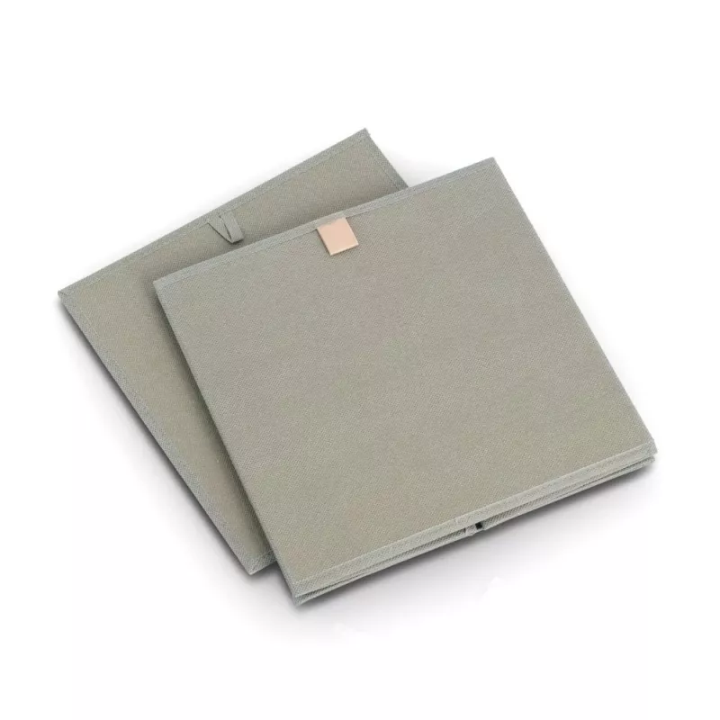 Zeller khaki látková úložná krabica 32x32x32 cm skladacia kocka organizér 14540