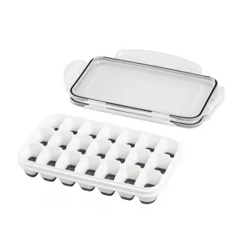 APS Box na ľadové kocky s viečkom, transparentný/sivý, sada 2 ks, polypropylén, vhodný do umývačky 36103