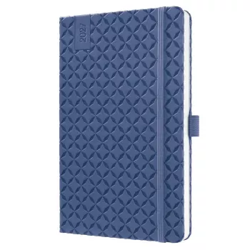 SIGEL Jolie 2027 diár A5 indigo modrý, týždenný kalendár, šitá väzba, soft-touch obal 7J101