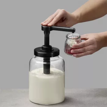 APS DISPENSA 1,7L sklenený dávkovač, priehľadný/čierny 93290
