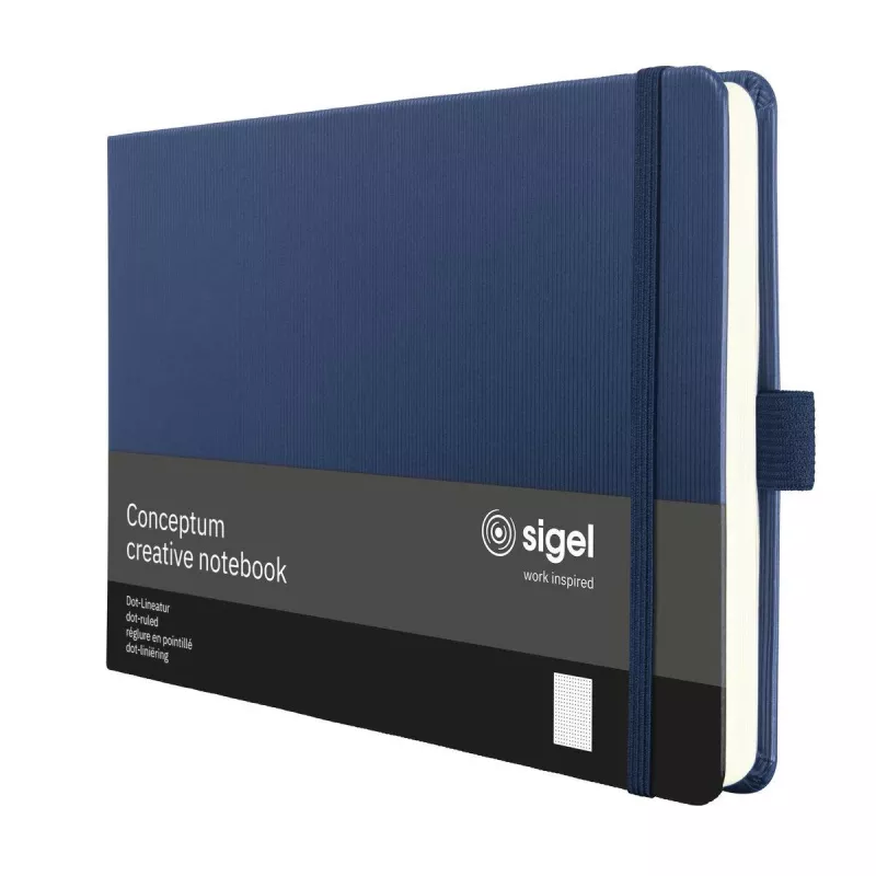 SIGEL Conceptum zápisník A5 na šírku bodkovaný tmavomodrý hardcover 132 strán CO207