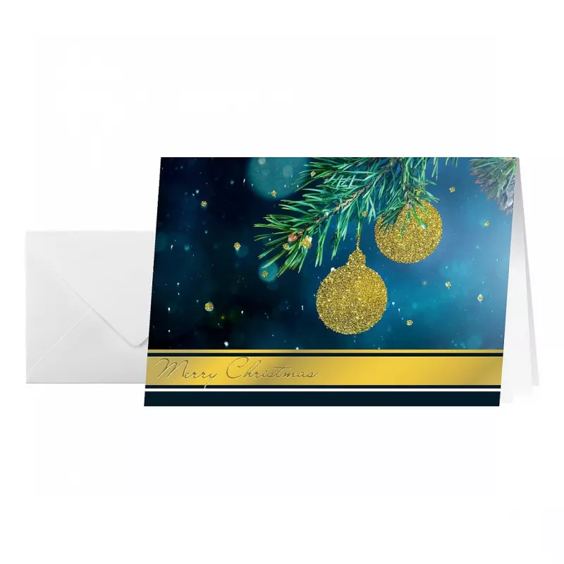 Sigel DS065 Vianočné pohľadnice Golden Glitter s obálkami, DIN A6, 10 ks