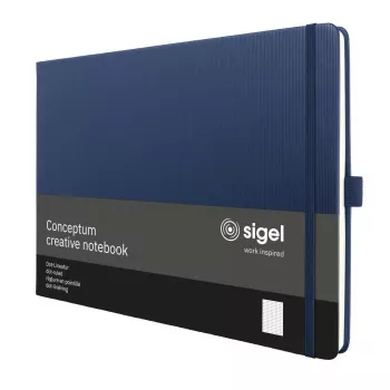 SIGEL Conceptum A4 na šírku bodkovaný raster zápisník tmavomodrý hardcover 132 strán CO206