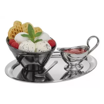 APS servírovacia doska KAFFEEHAUS, oválna, nerez, vysoko leštená, ohnutý okraj, 1 kus (30117)