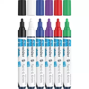 Schneider Paint-It 320 V1 sada akrylových fixiek, 6 rôznych farieb, 4,0 mm guľatý hrot 120295