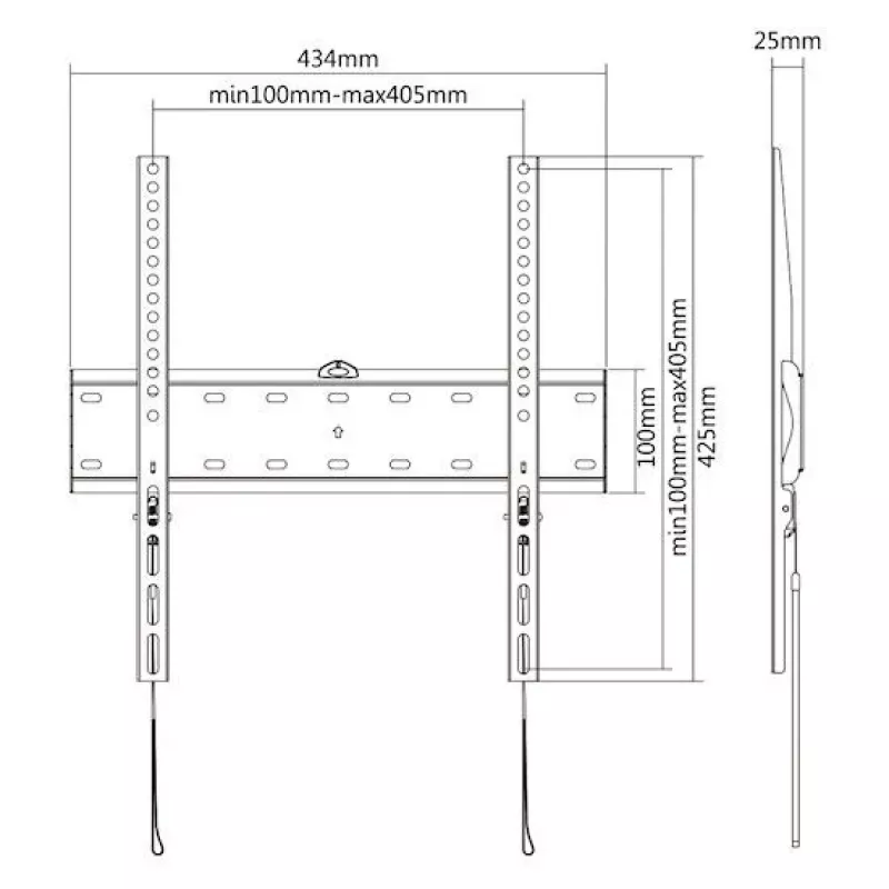 E+P pevný nástenný držiak 400x400 čierny WHS105 0005625405