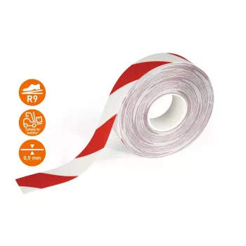 DURABLE DURALINE 50/05 samolepiaca podlahová označovacia páska, červeno-biela, 50 mm x 5 m 1021132