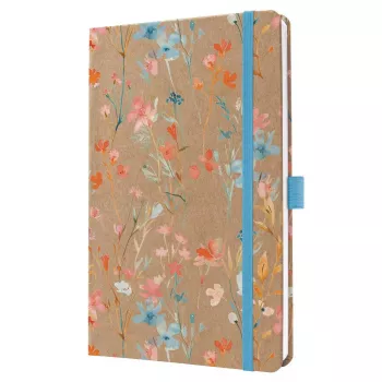 SIGEL Jolie 2027 týždenný plánovač A5 modrý Floral Serenity hardcover s gumičkou, pútkom na pero, záložkou, vnútorným vreckom, 144 strán, 80 g/m² papier, zaoblené rohy, viacjazyčný 7J807