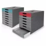 DURABLE IDEALBOX PLUS zásuvková krabica, 7 zásuviek, DIN A4, sivá/modrá, polystyrén 776306