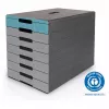 DURABLE IDEALBOX PLUS zásuvková krabica, 7 zásuviek, DIN A4, sivá/modrá, polystyrén 776306