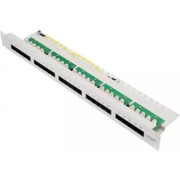 BULLITT CAT 3 ISDN patch panel, 25-portový RJ45 8P4C, nechránený, 19 palcový 1U, čierny